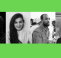Black and white portrait photographs of Abu-Bakr Madden Al-Shabazz, Yasmin Begum, Ali Eisa & Damali Ibreck, on a vibrant, mid-green background.