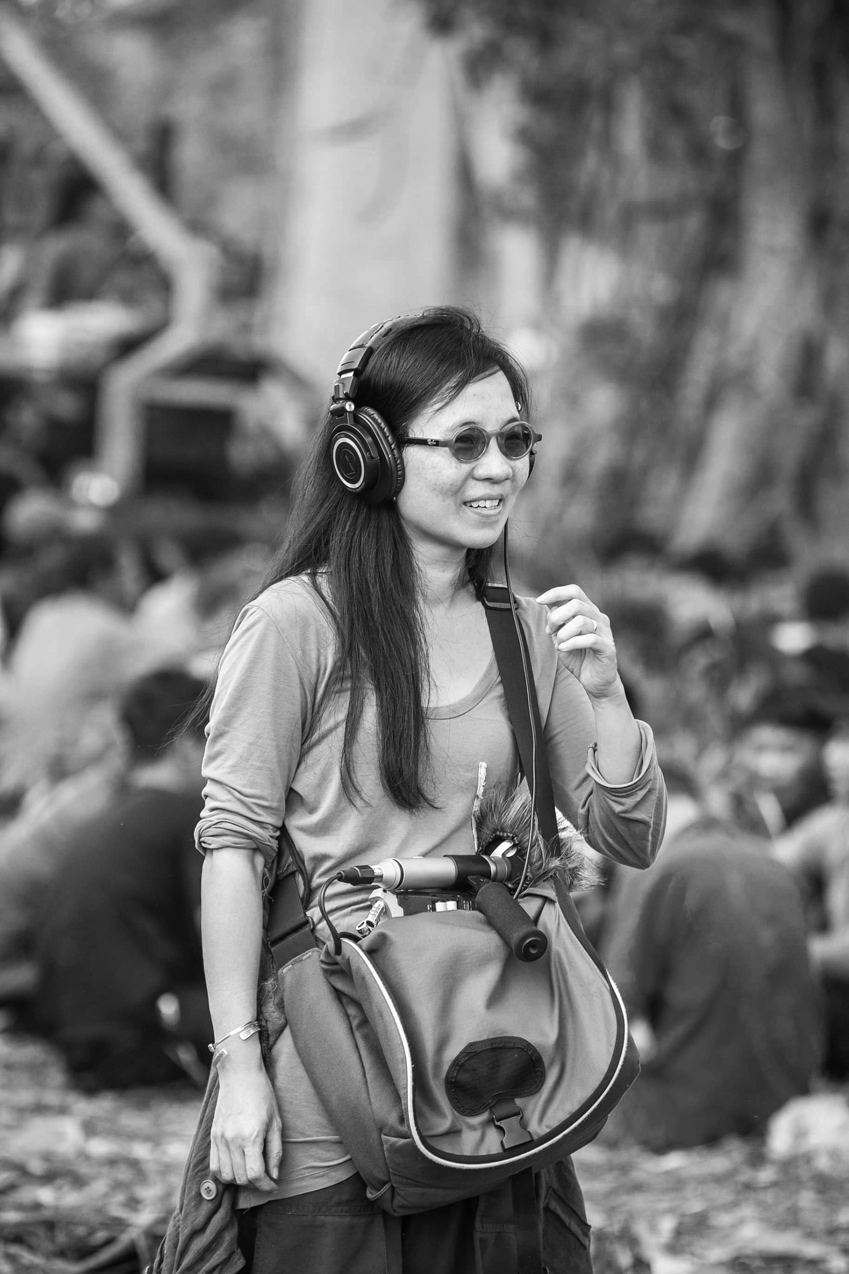 A black and white portrait image of Artes Mundi 10 selected artist, Nguyễn Trinh Thi