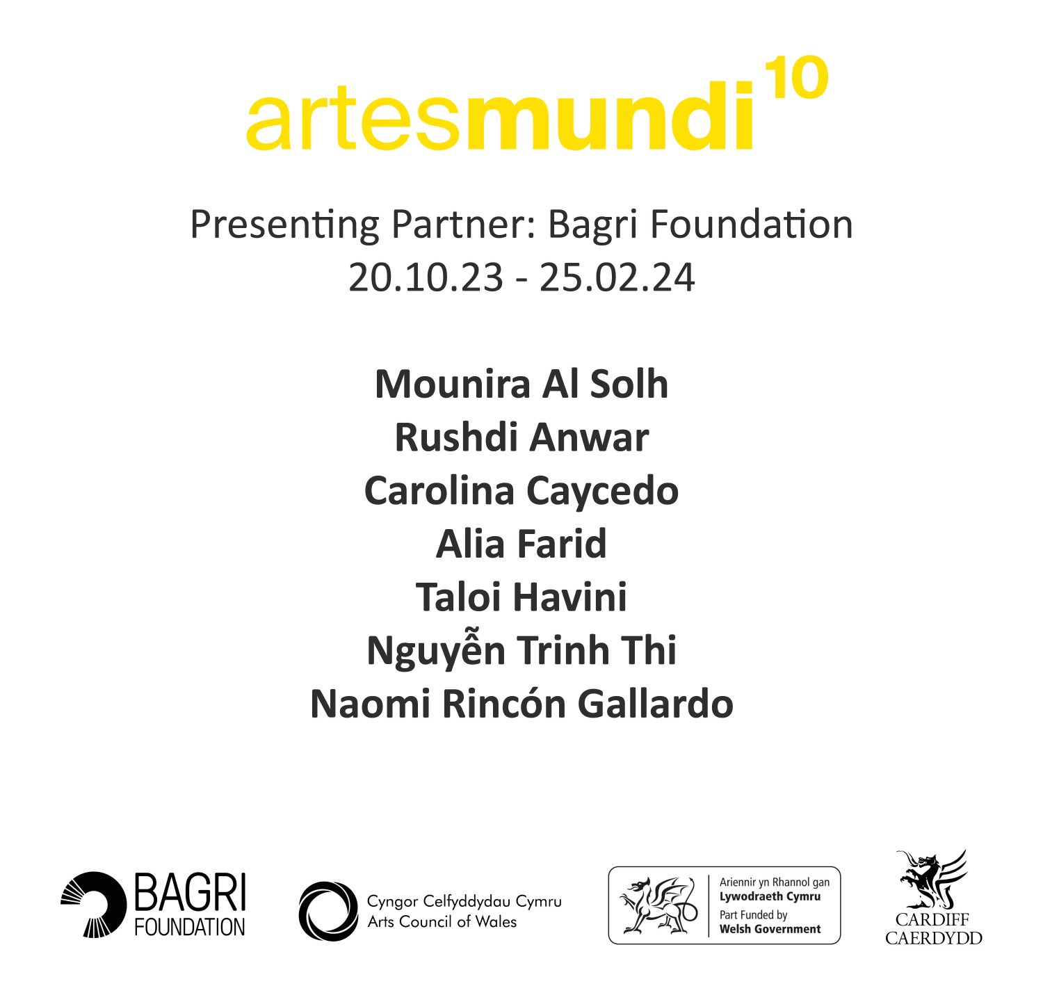 Artes Mundi 10, Presenting Partner: Bagri Foundation